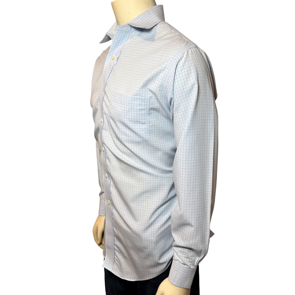 Brooks Brothers Non-Iron Dress Shirt 15.5 33 Traditional Fit Blue Windowpane - Picture 3 of 9